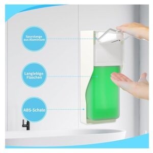 Dispenser a gomito per disinfettante liquido/gel o sapone, montaggio a parete capacità 1L